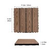 DOMETOUR Wood Plastic Composite Deck Tiles, 20pcs, 12x12in Light Coffee, DIY, Weatherproof, Indoor/Outdoor, Ideal for Patios, Balconies, Decks - 3 of 4