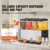 VEVOR Commercial Beverage Dispenser, 4 Tanks 12 L / 12.7 QT Per Tank Juice Dispenser, 510W Stainless Steel Ice Tea Drink Machine - 3 of 4