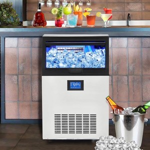 Acekool Commercial Ice Maker Machine, 110Lbs/24H with 35Lbs Storage Bin, Self-Cleaning Freestanding Ice Maker for Restaurant & Home - 1 of 4