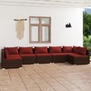 vidaXL Garden Lounge Set Brown PE rattan, powder-coated steel, plastic - 2 of 4