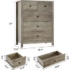 Dresser for Bedroom, 5 Drawer Dresser with Deep Drawers & Metal Knobs, Wooden Double Chests of Drawers for Kids Bedroom, Entryway, Hallway - 2 of 4