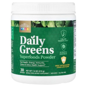 21st Century Daily Greens Superfoods Powder, Lemon Lime, 7.4 oz (210 g ...