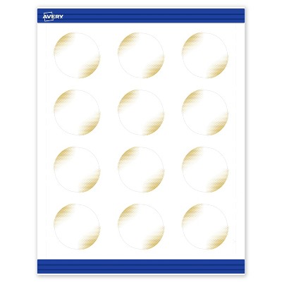 Avery Round Business Cards, Gold Blush Pattern, 2" Diameter