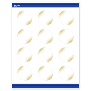 Avery Round Business Cards, Gold Blush Pattern, 2" Diameter - 1 of 4