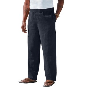 KingSize Men's Big & Tall Elastic Waist Gauze Cotton Pants - 1 of 4