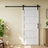 SMARTSTANDARD 84 in. Height White Barn Door with 5FT Sliding Door Hardware Kit & Handle - Predrilled, Water-Proof, Ready to Assemble, 5-Panel - 2 of 4