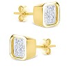 SHINE by Sterling Forever Sterling Silver Radiant Cut Bezel Set Stud Earrings - 3 of 4