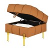 NicBex Modern 22" Square Ottoman Leather Small Footstools with Gold Metal Legs for Bedroom and Living Room - 4 of 4