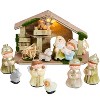 Joyfy 9pcs Christmas Story Nativity Set, Xmas Decorations Tabletop Playset Includes Manger and 8 Figurines, Party Decoration Miniature Toys for Kids - 2 of 4
