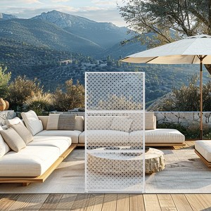 SpassWay 72"H 47"W Outdoor Metal Garden Trellis Privacy Screen Lattice Panel Indoor Room Divider - 1 of 4