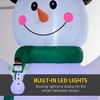 Whisen 10FT Christmas Inflatables Cheerful Snowman in Black Hat, Green Scarf and Gloves, Blow-Up Outdoor Christmas Decorations - White - 4 of 4