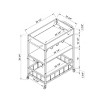 NicBex 3 Open Shelves Rolling Kitchen Island Cart and 4 Bottle Racks,Kitchen Island on Wheels with Storage,Island Table for Kitchen,Walnut - 3 of 4