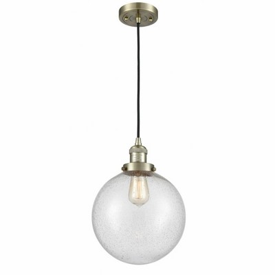 Beacon - 1 Light Cord Hung Mini Pendant In Industrial Style-13 Inches Tall and 10 Inches Wide