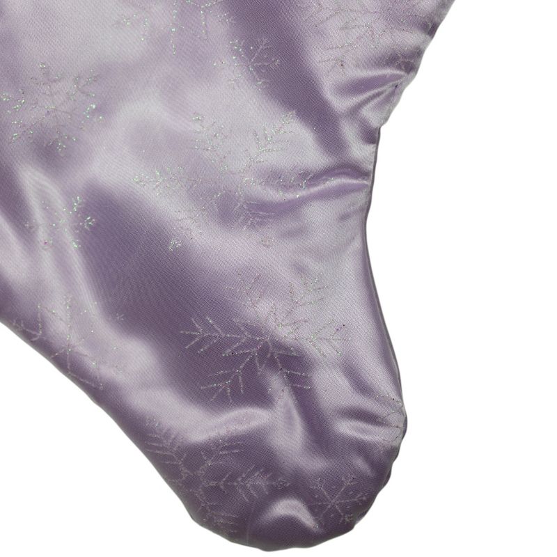 Northlight 20" Purple and White Glittered Snowflake Christmas Stocking with Cuff, 5 of 7
