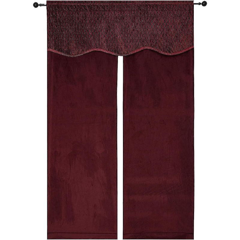 Kate Aurora Christmas Essentials Light Filtering Complete Attached Velvet Window Curtains & Valance Set, 2 of 8