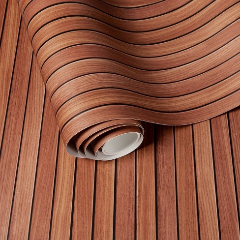 Slatted Wood Wallpaper Walnut - Threshold™ : Target