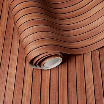 Slatted Wood Wallpaper Walnut - Threshold™