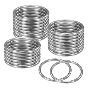 Unique Bargains Dream Catcher Stainless Steel Macrame Wreath Floral Round Metal O Rings 24 Pcs - 1 of 4