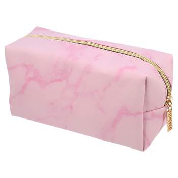 Unique Bargains PU Leather Waterproof Makeup Bag Small Pink | Target