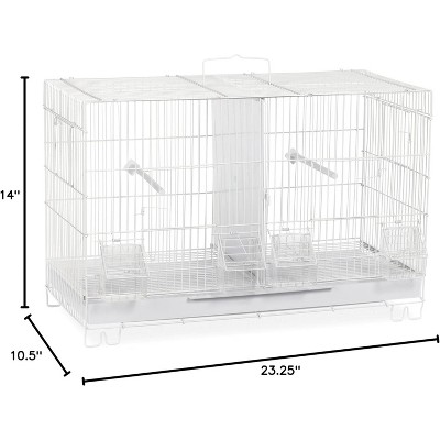 White Stackable Breeder Cage for Small Birds with Divider