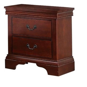 Gulches Cherry Finish Nightstand with Dual Drawers and Modern Design - 1 of 4