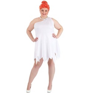 HalloweenCostumes.com Plus Size Women's Flintstones Wilma Flintstone Costume, White Dress Cavewoman for Halloween Couples Costumes - 1 of 4