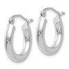 Black Bow Jewelry 3mm, 14k White Gold Classic Round Hoop Earrings, 15mm (9/16 Inch) - 2 of 4