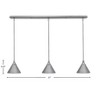 Toltec Lighting Any 3 - Light Chandelier in  Brushed Nickel with 7" Brushed Nickel Cone Metal Shade Shade - 2 of 2