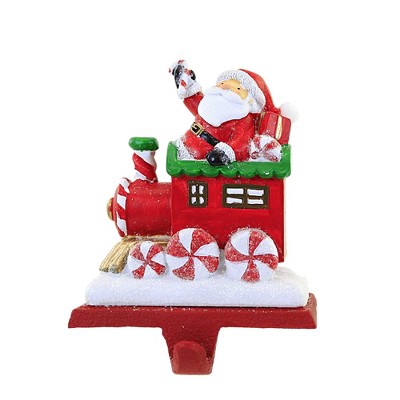 4.5 Inch Christmas Train Stocking Holder Snowman Santa Tree Scarf Cane Stocking Holders