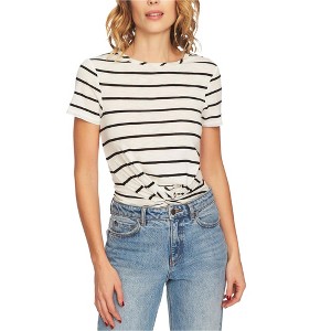 1.STATE Womens Striped Twist Front Basic T-Shirt - 1 of 1