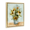 Stupell Industries Sunflower Blossom Watercolor Detail Floating Frame Canvas Art, Gold, 25" x 31" - 2 of 4