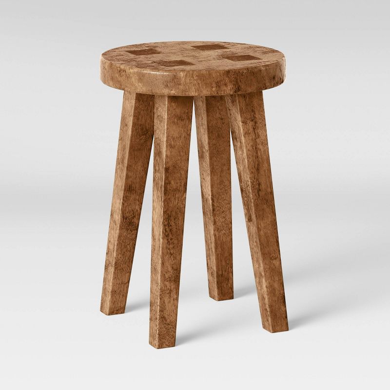 Woodland Carved Wood Accent Table Brown - Threshold&#153;, 4 of 14