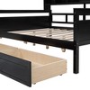 Sapphtopaz Daybed with Bookshelf Platform Bed Frame with Bedside Shelves and 2 Drawers Wood Slat Support Beds for Apartment, Bedroom - 3 of 4