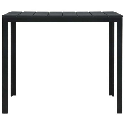 vidaXL Square Coffee Table with High-Density Polyethylene and Steel - Outdoor Patio Furniture - Modern Design and Lightweight - Black