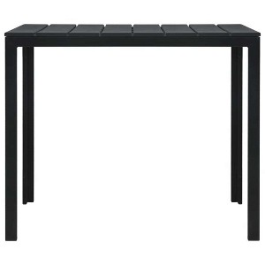 vidaXL Square Coffee Table with High-Density Polyethylene and Steel - Outdoor Patio Furniture - Modern Design and Lightweight - Black - 1 of 4
