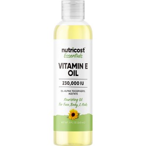 Nutricost Essentials Vitamin E Oil (8 Ounces / 230,000 IU) | Vitamin E Oil for Skin, Hair, and Nails - 1 of 3