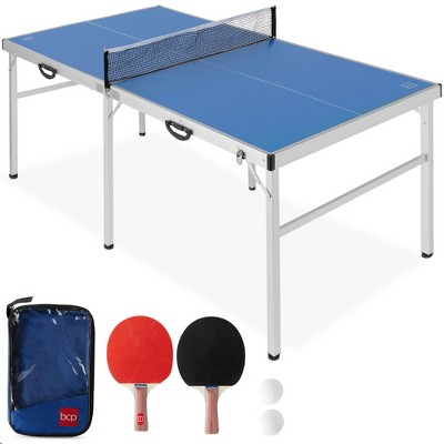 Used Lancaster 4 Piece Official Size Table Tennis Ping Pong Table Black 
