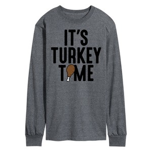 Men's - Instant Message - Its Turkey Time Long Sleeve Graphic T-Shirt - 1 of 4