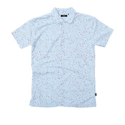 Men's Breezy USA Splatter Polo Light Blue Medium