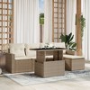 vidaXL 6 Piece Patio Sofa Set with Cushions Beige and Cream Poly Rattan - Without Storage - 2 of 4