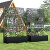 Lirago Iron Arch Mobile Planter Box (2-Piece)-Raised Garden Bed Elevated Planter with Trellis Privacy Screen 38 Gallon Capacity - 2 of 4