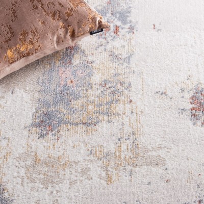 Ivory and Grey Flat Woven Synthetic Runner Rug