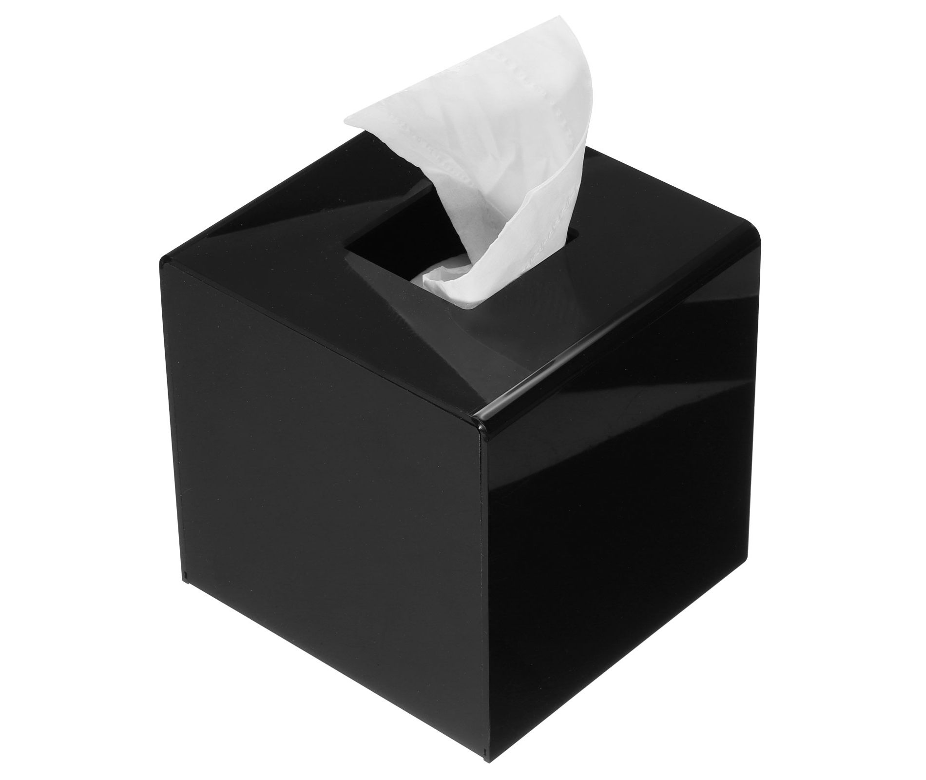 Unique Bargains Square Acrylic Cube Facial Paper Dispenser Tabletop Kitchen Tissue Box Cover with Base