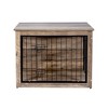 Akoasm Large Sturdy Storable Dog Cages With Stainless Steel Food And Water Basin & Iron Frame And MDF Material Rack-Black+Beige - 3 of 4