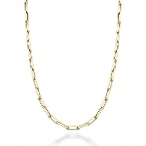 Silver Paperclip Chain Necklace, Smooth Lines, Fashionable Simplicity - 1 of 4