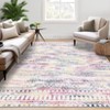 Washable Boho Geometric Rug Non Slip Low Pile Rug Soft Throw Floor Cover Foldable Indoor Carpet for Living Room Bedroom Playroom Nursery - 3 of 4