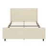 Merax Luxurious Corduroy Upholstered Bed Frame with Vertical Stripe Wingback Headboard - 4 of 4