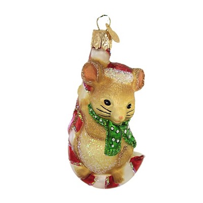 Old World Christmas 3.5 Inch Christmas Mouse Tree Ornament , Ornament Candy Cane (1PC)