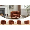 Coolbibila 360° Modern Teddy Fabric Upolstered Round Swiel Accent Chair,Comfy Living Room Bedroom Swiel Barrel Armchair,Single Seater Sofa - 2 of 4