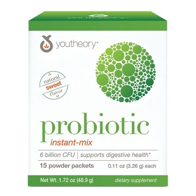 Youtheory Probiotic Instant-Mix Powder Packets - 15ct